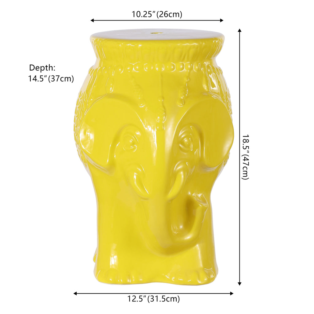 Orla Bohemian Elephant Ceramic Garden Stool