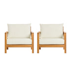 Khali Outdoor Club Chair with Acacia Wood Frame