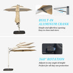 Round Cantilever Umbrella with Center Pole, Base Not Included