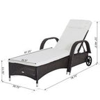 Outsunny Adjustable Wicker Sun Lounger Outdoor Recliner Chair Garden
