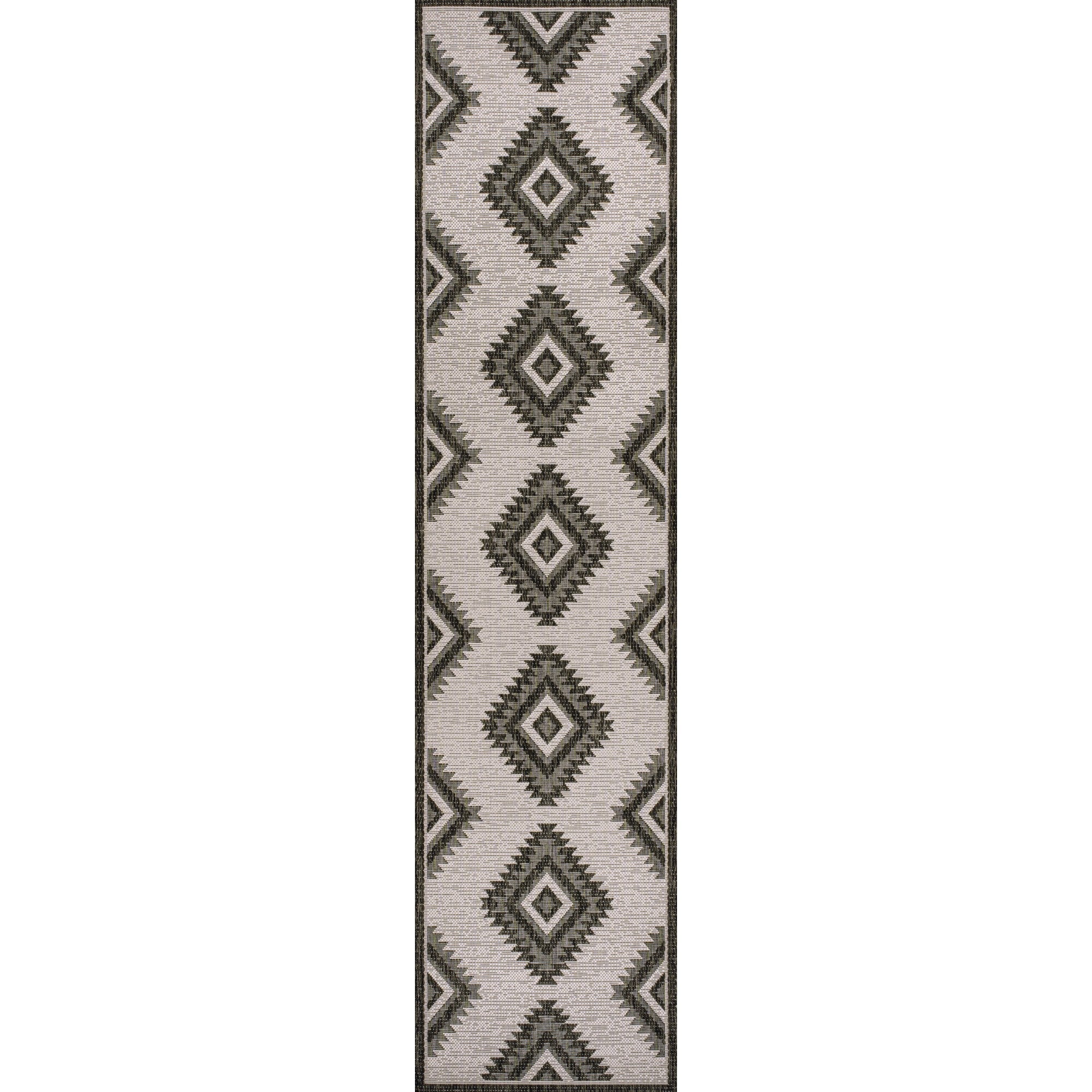 Lior Geometric Moroccan Diamond Indoor/Outdoor Runner Rug