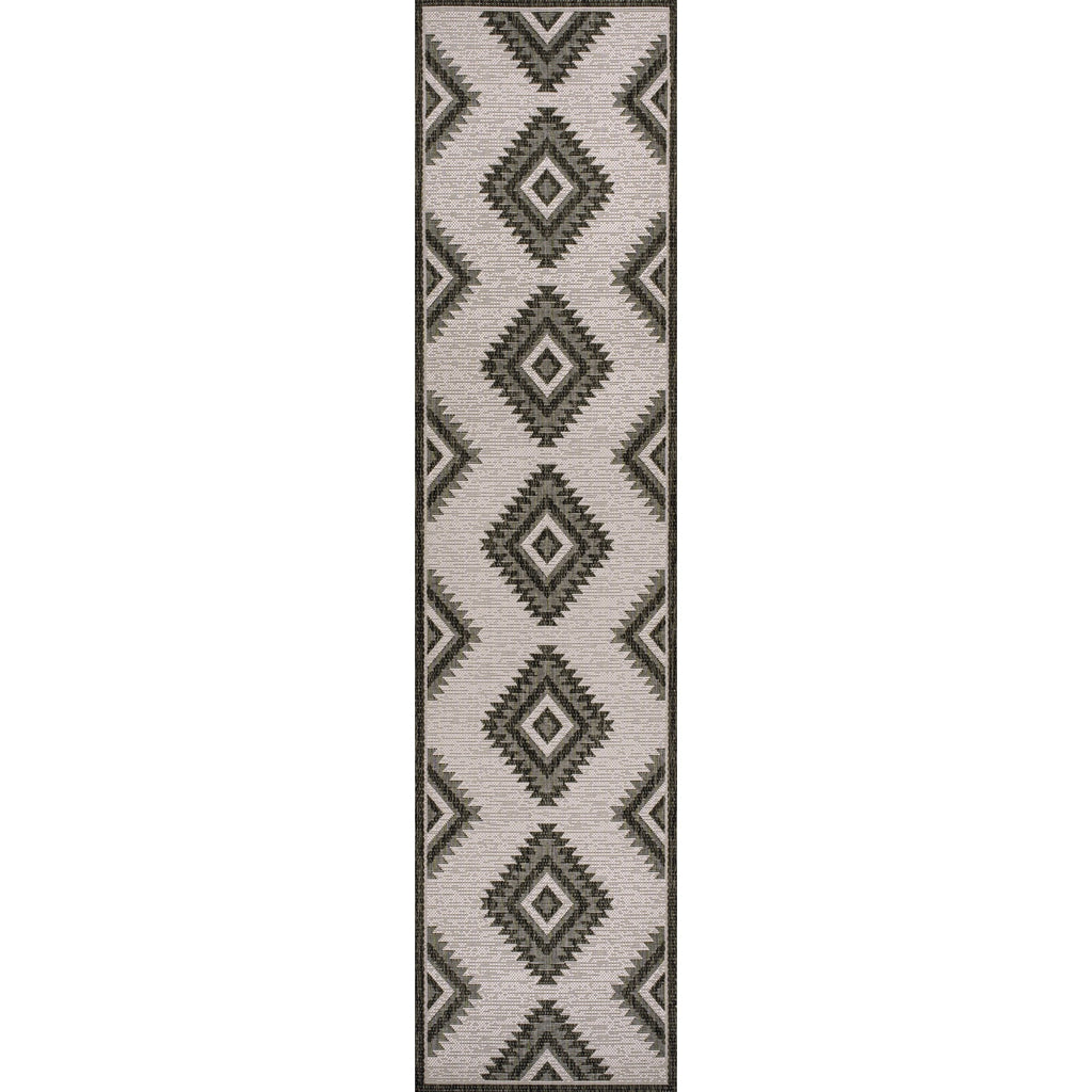 Lior Geometric Moroccan Diamond Indoor/Outdoor Runner Rug
