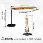 9'x 11' Rectangle Cantilever Umbrella with Center Pole, Base Not Included