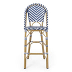 Clifftop 29.5" Outdoor Rattan Bar Stool with Aluminum Frame and Footrest, Set of 2