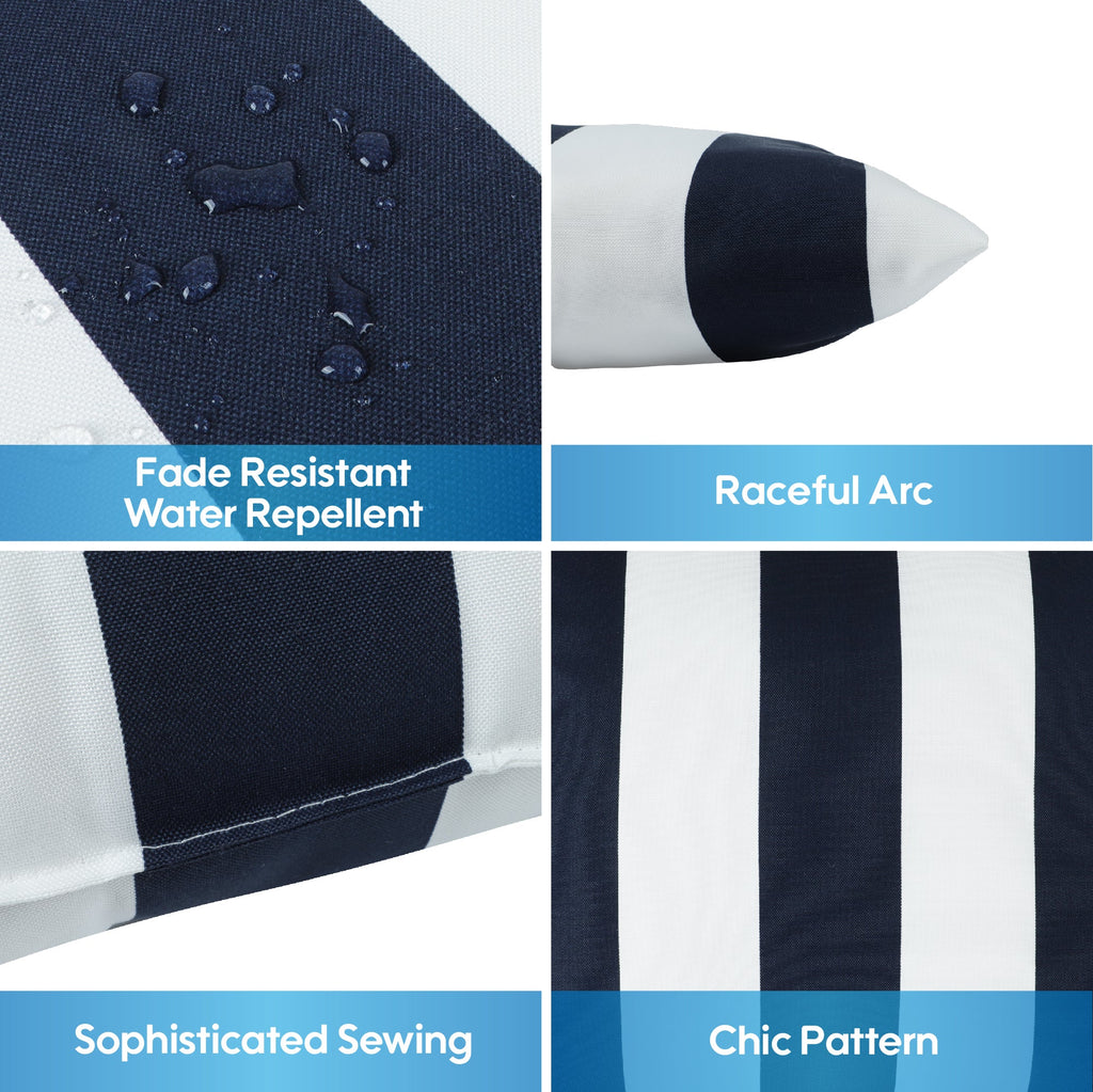 Navy & White Stripe Outdoor Square Pillows, Set of 2