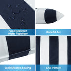 Navy & White Stripe Outdoor Square Pillows, Set of 2