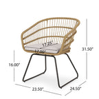 Outdoor Chair with Sled Legs and Curved Frame, Set of 2