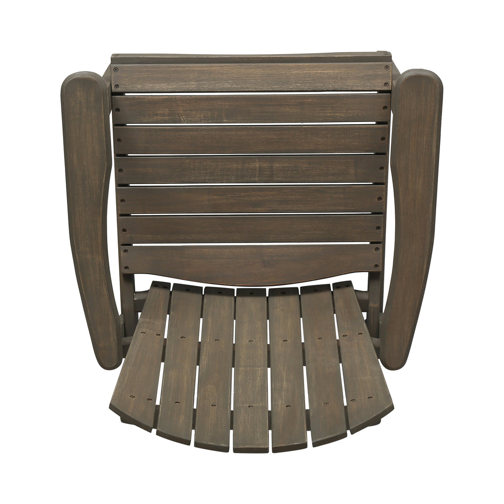 Outdoor Weather Resistant Acacia Wood Adirondack Dining Chairs, Set of 2