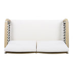 Millie Outdoor Acacia Wood Loveseat & Coffee Table Set