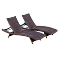 Crete Wicker Chaise Lounge, Set of 2