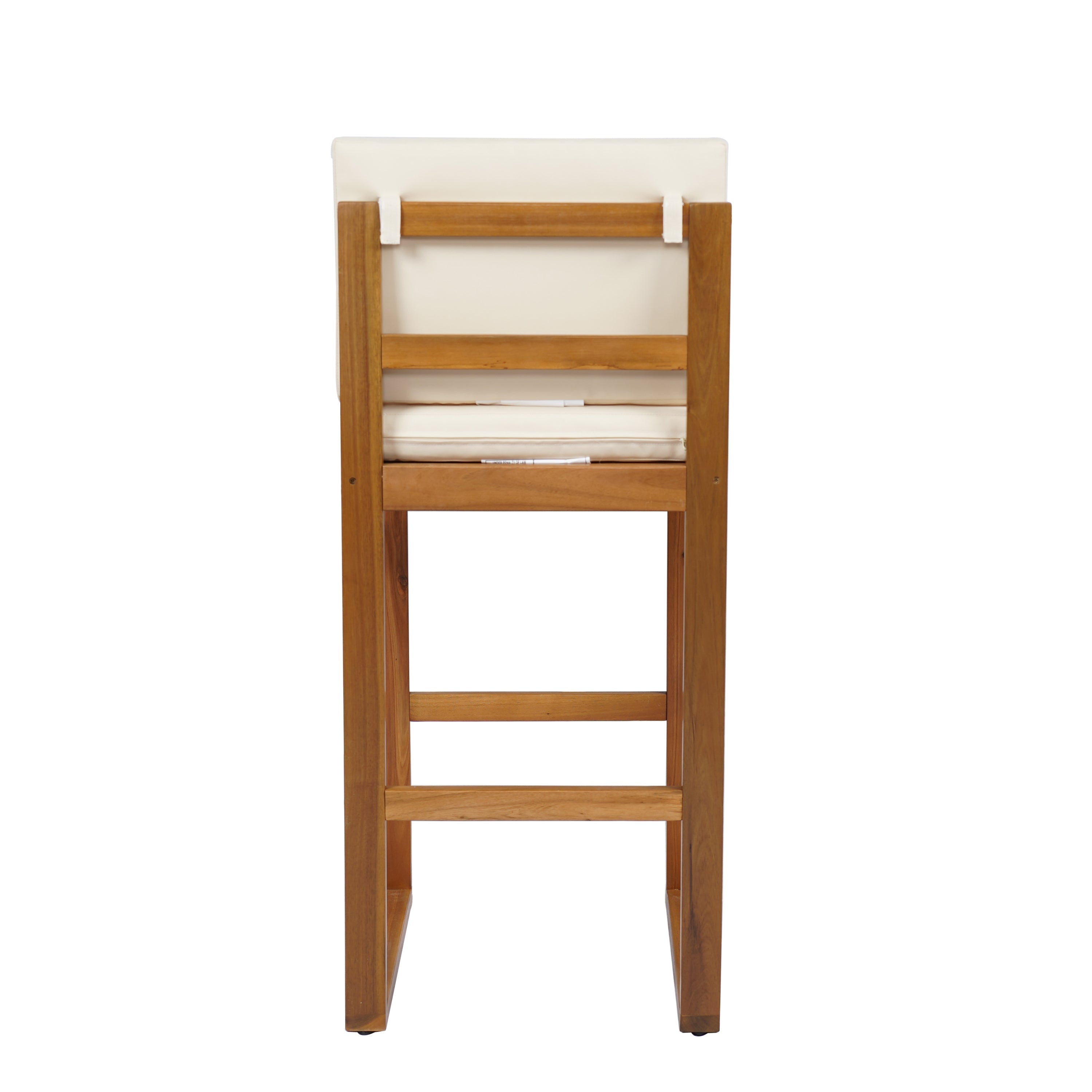 Seacliff Outdoor Acacia Wood Barstools, Set of 2