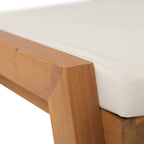 Brixton Acacia Wood Outdoor Ottomans with Cushion, Set of 2