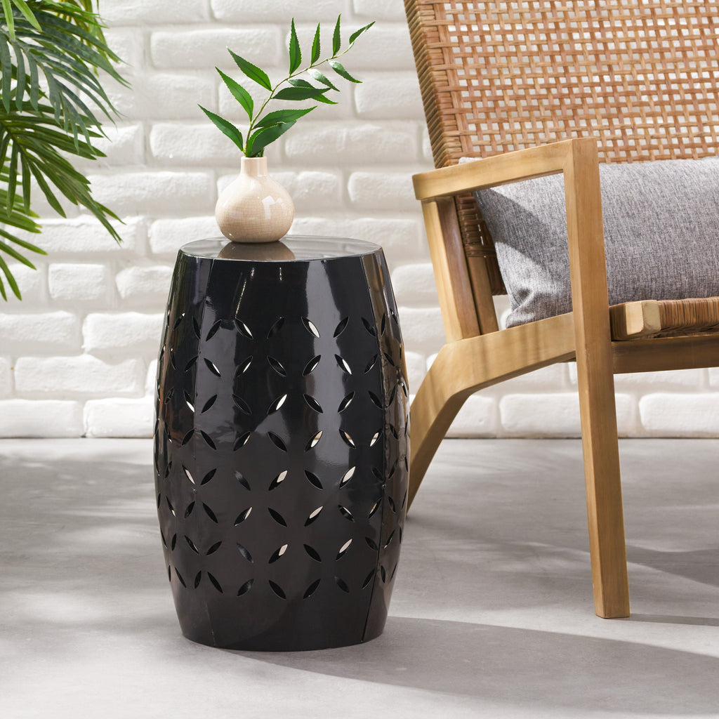 Lilac Outdoor Metal Cutout Accent Table