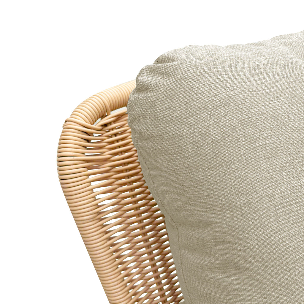 Contemporary Minimalist Beige Wicker Rocking Chair