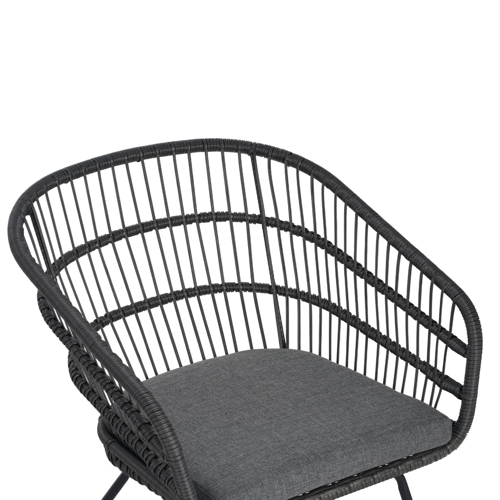 Outdoor Chair with Sled Legs and Curved Frame, Set of 2