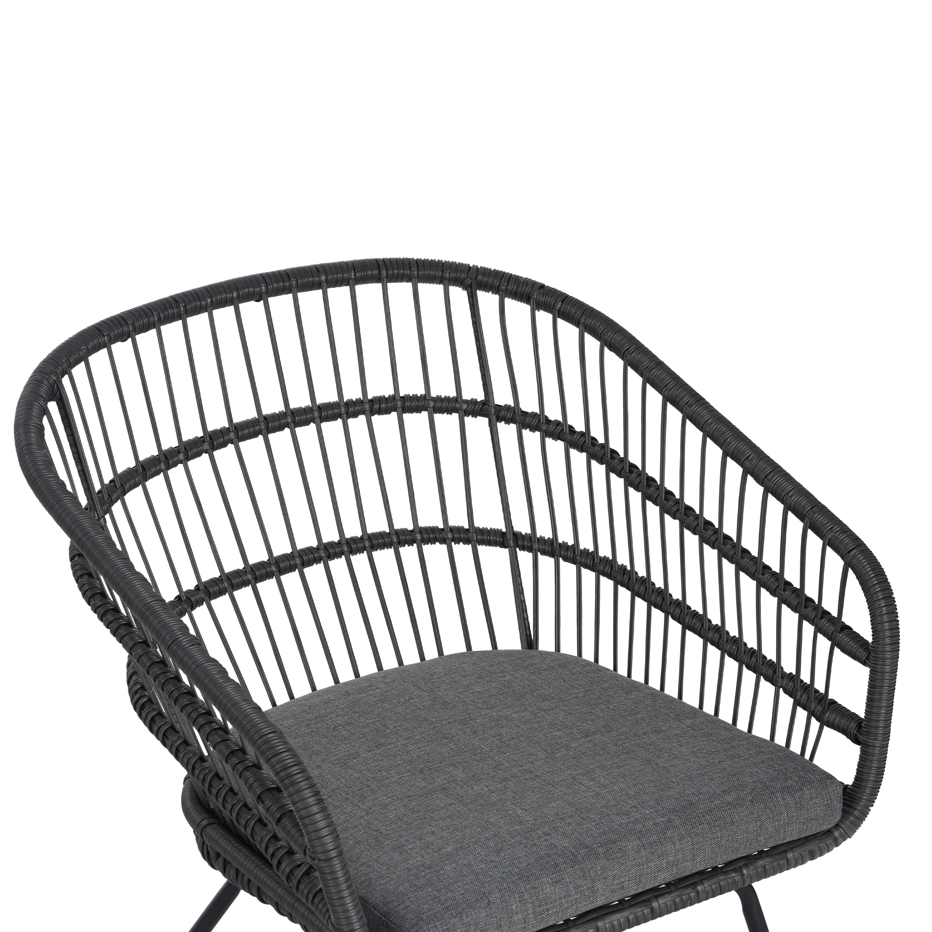 Outdoor Chair with Sled Legs and Curved Frame, Set of 2