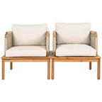 Isola Outdoor Acacia Wood and Rope Club Chair with Cushions