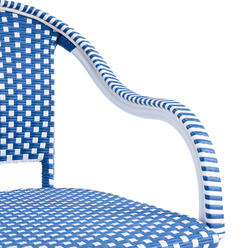 French Bistro Wicker Outdoor Dining Chair, Set of 2