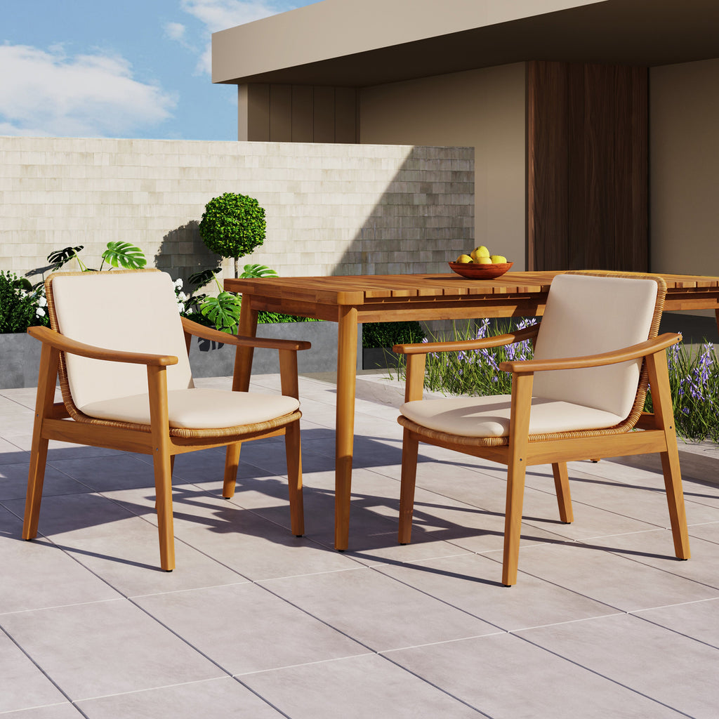 Avenue Acacia Wood Outdoor Dining Chairs, Set of 2