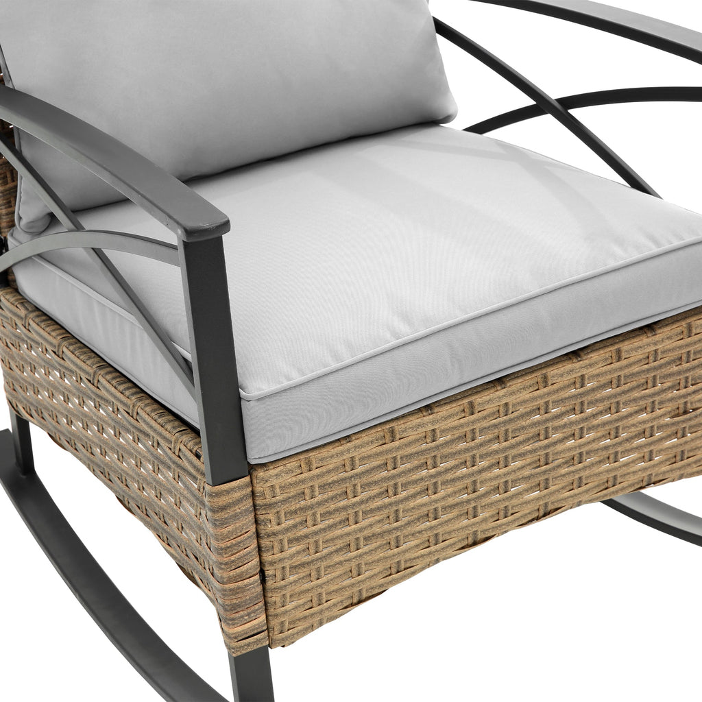 Ilmenite 3-Piece Patio Set with 2 Rocking Chairs and Bottom Shelf Table