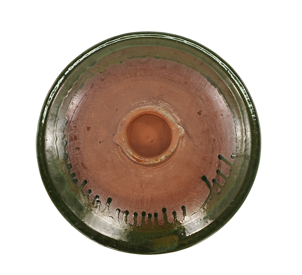 17'' Green Ombre Ceramic Bird Bath