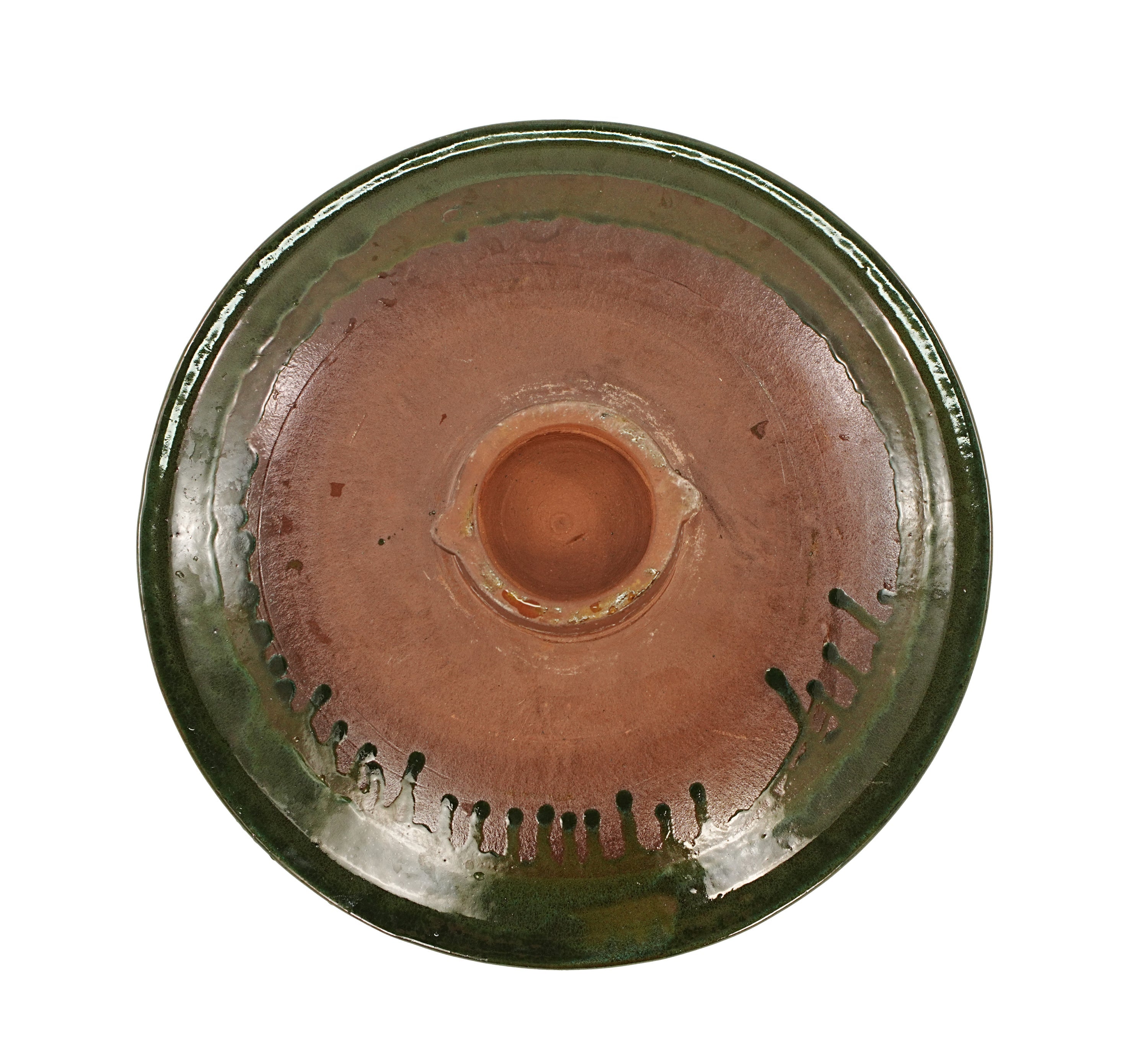 17'' Green Ombre Ceramic Bird Bath