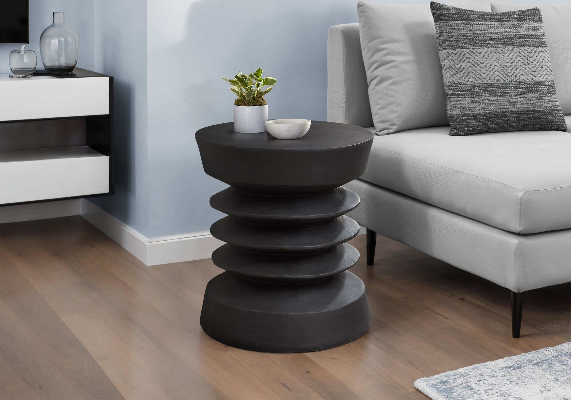 Modern Drum Indoor Outdoor Accent Table