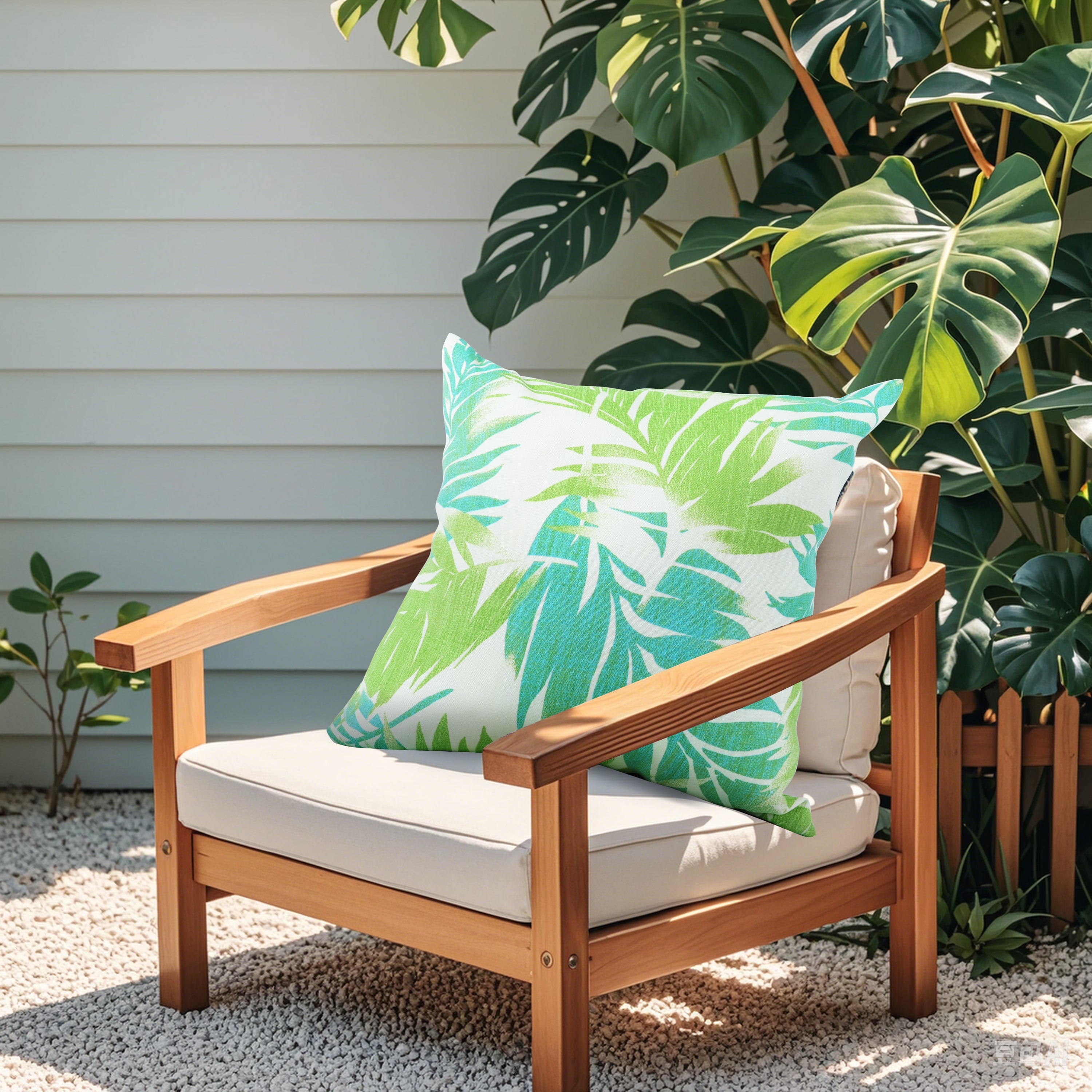 Tropical Palm Outdoor Square Pillows, Set of 2