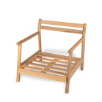 Indira Outdoor Acacia Wood Club Chair with Water-Resistant Cushion