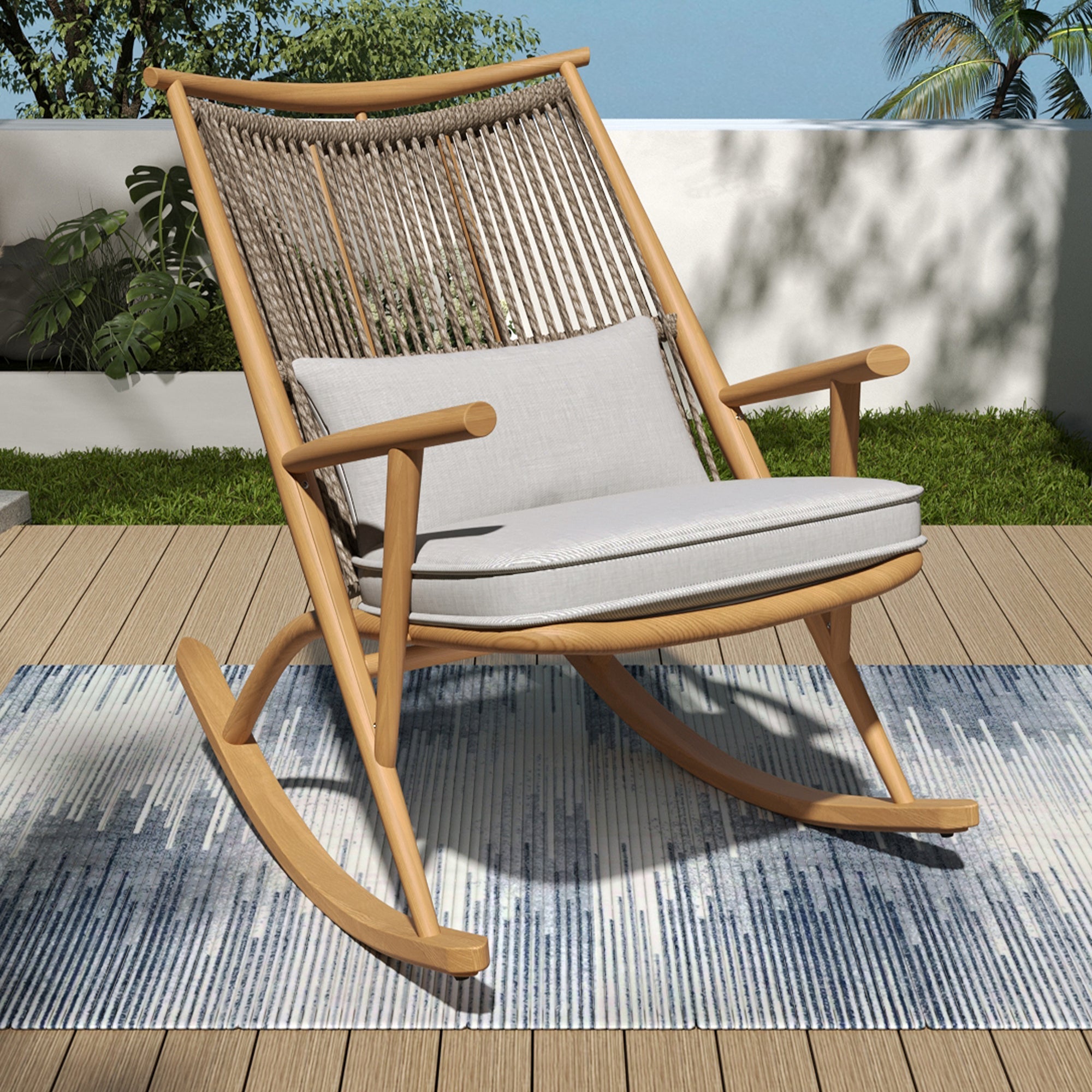 Modern Boho Outdoor Rocking Chair