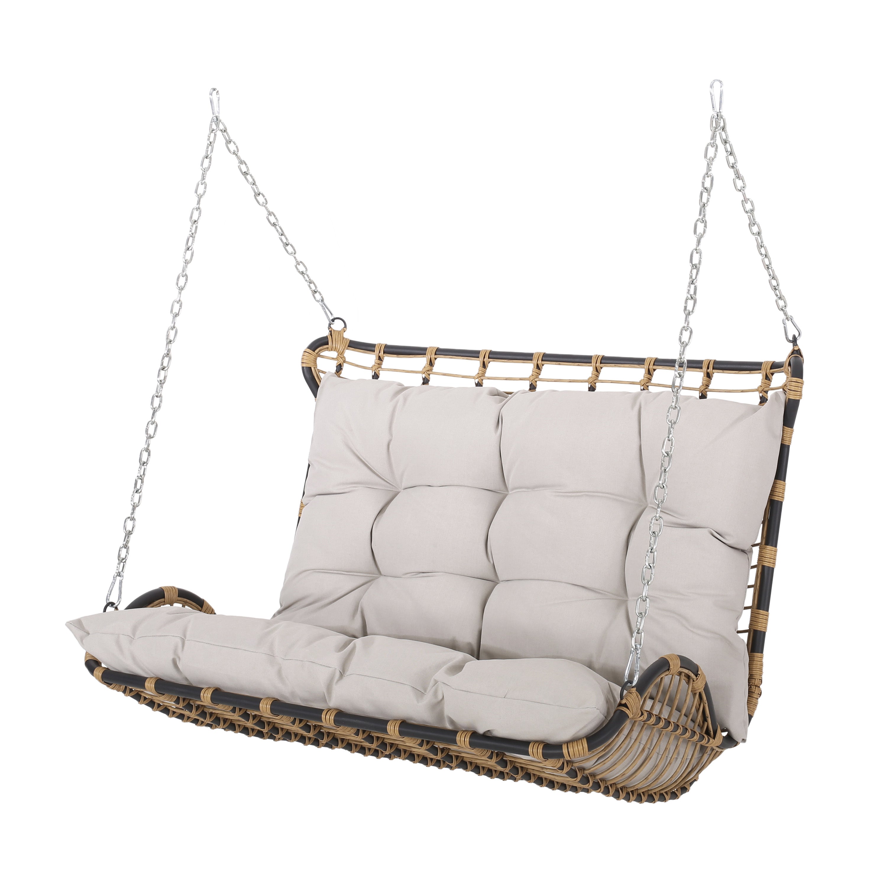 Arruda Outdoor Wicker Porch Swing with Cushions