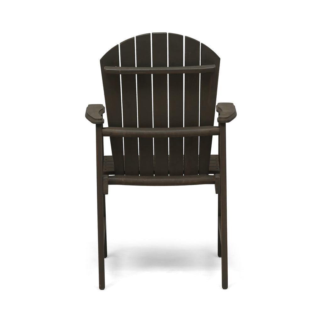 Outdoor Weather Resistant Acacia Wood Adirondack Dining Chairs, Set of 2
