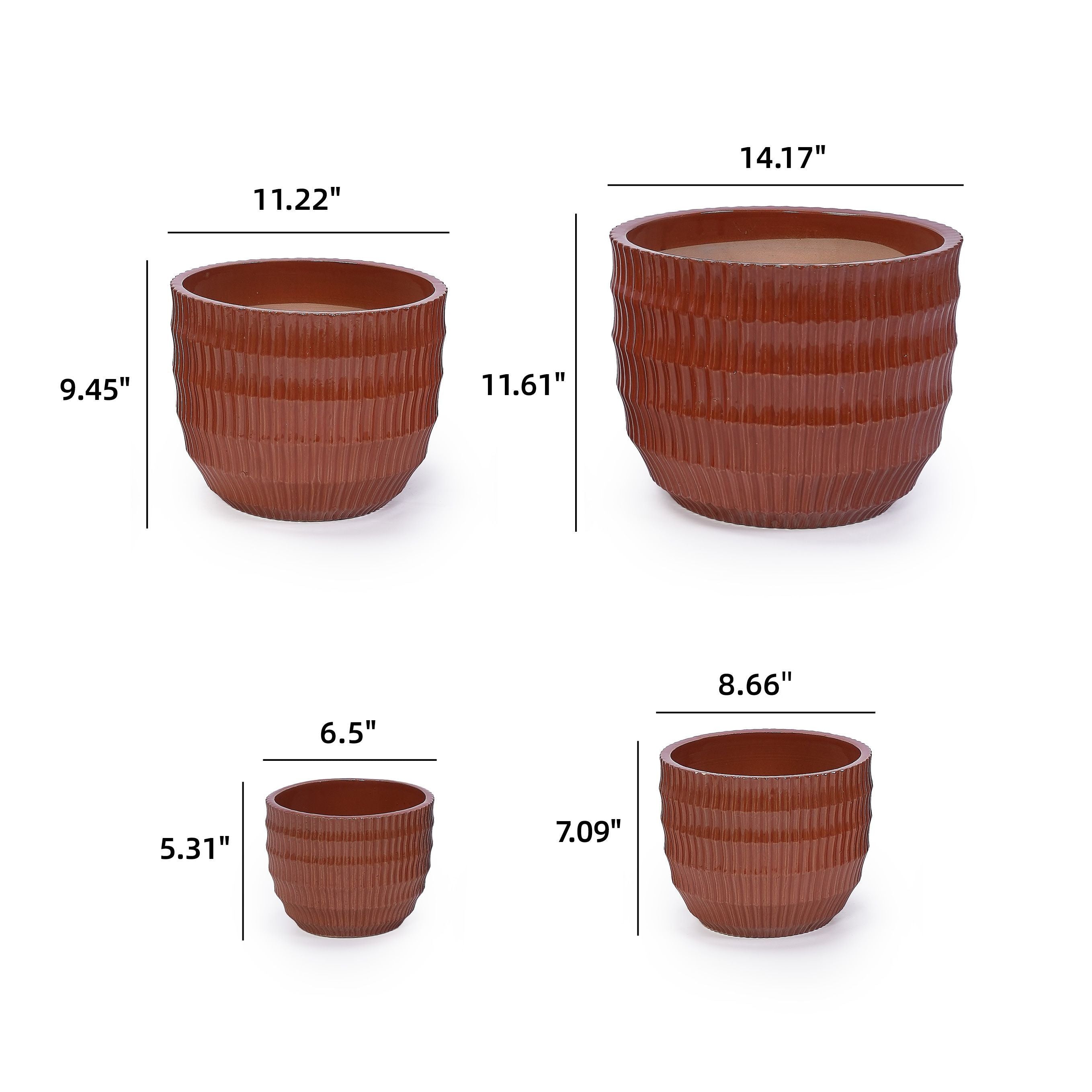 Ekon Handmade Ceramic Planter, Set of 4