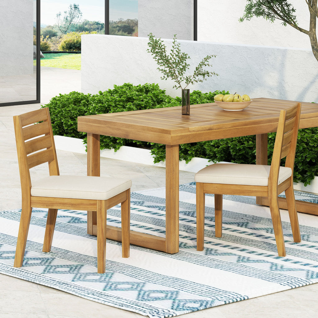 Armless Outdoor Dining Chairs, Set of 2