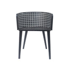 Rejoiced Outdoor Dining Chair with Geometric Lattice Design and Curved Back, Set of 2