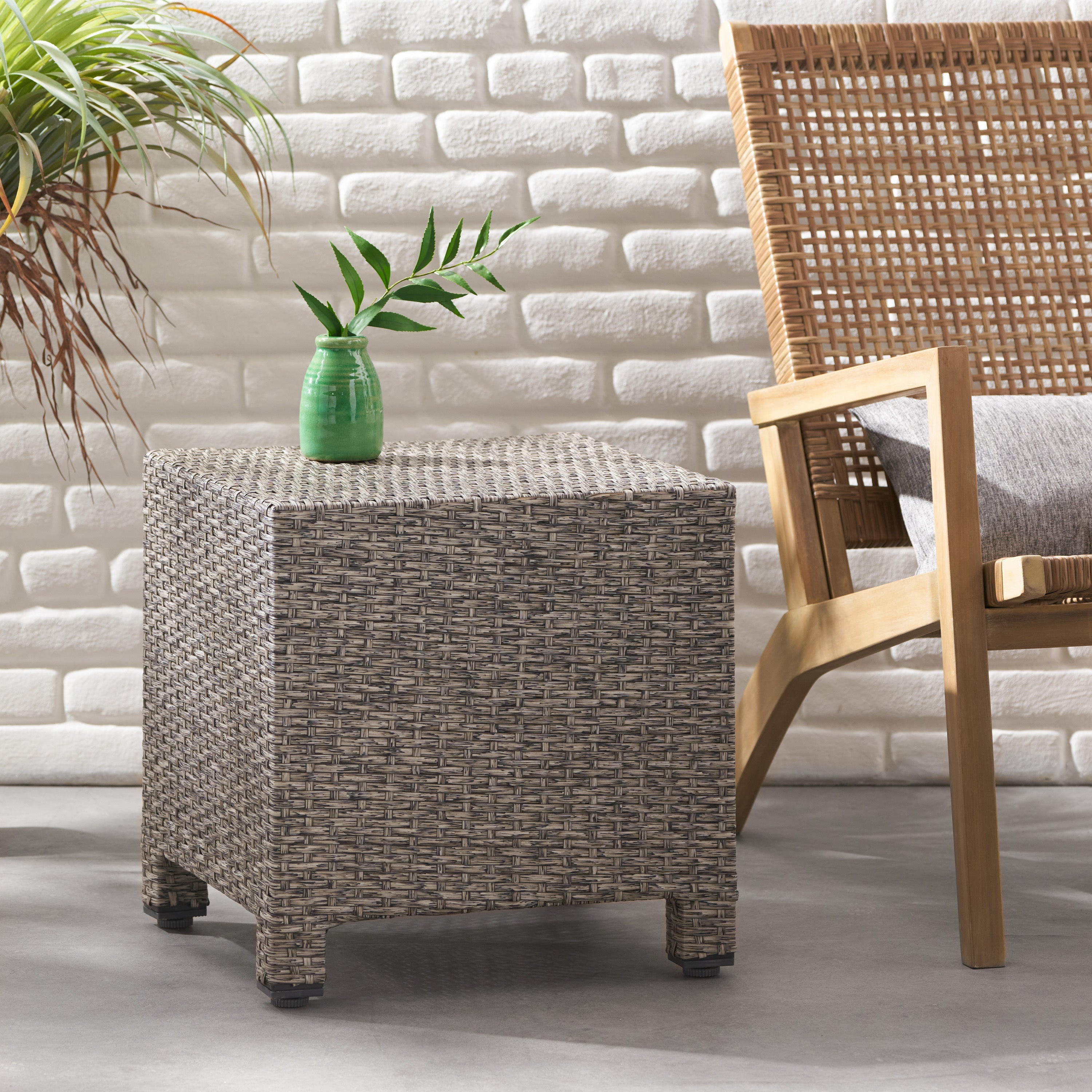 Puerta Rattan Cube Side Table