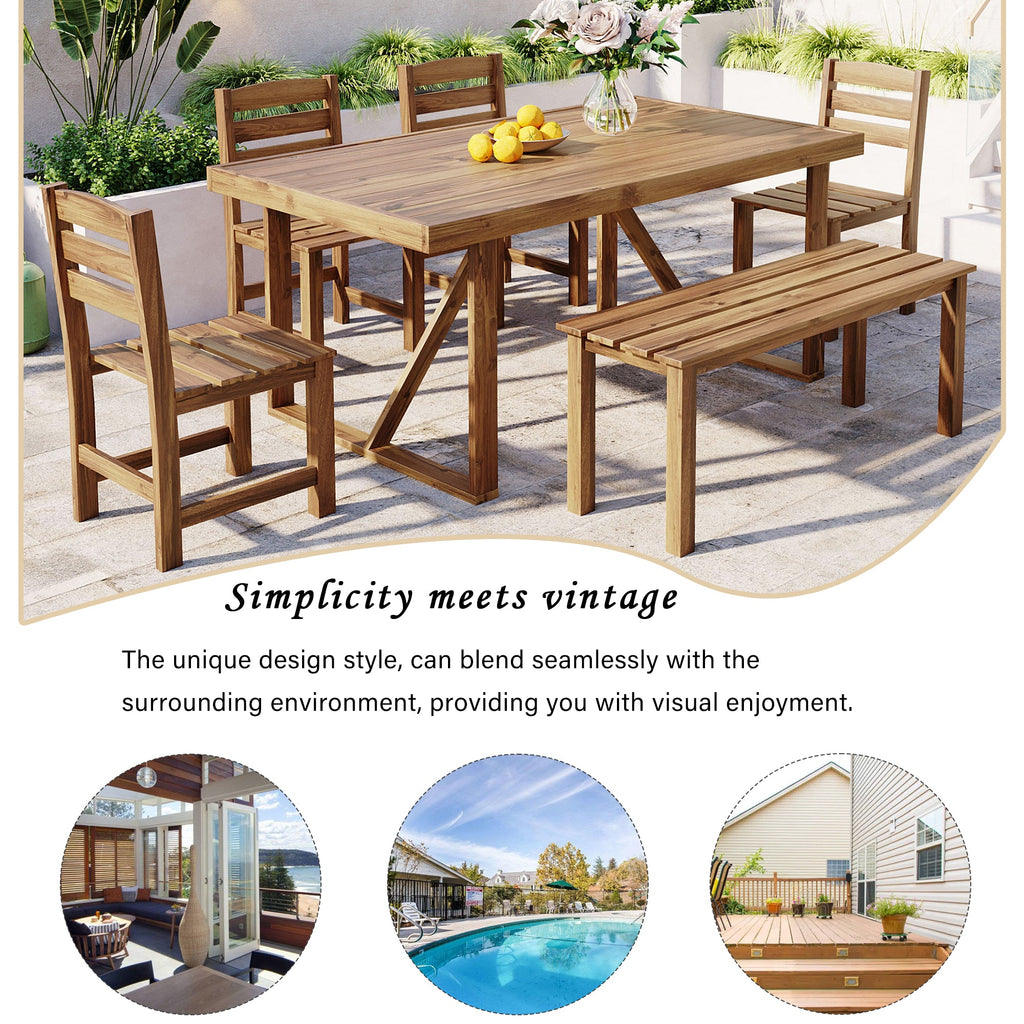 Acacia Wood Outdoor Dining Set