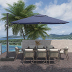 11' Square Cantilever Patio Umbrella with LED Light, Base Not Included