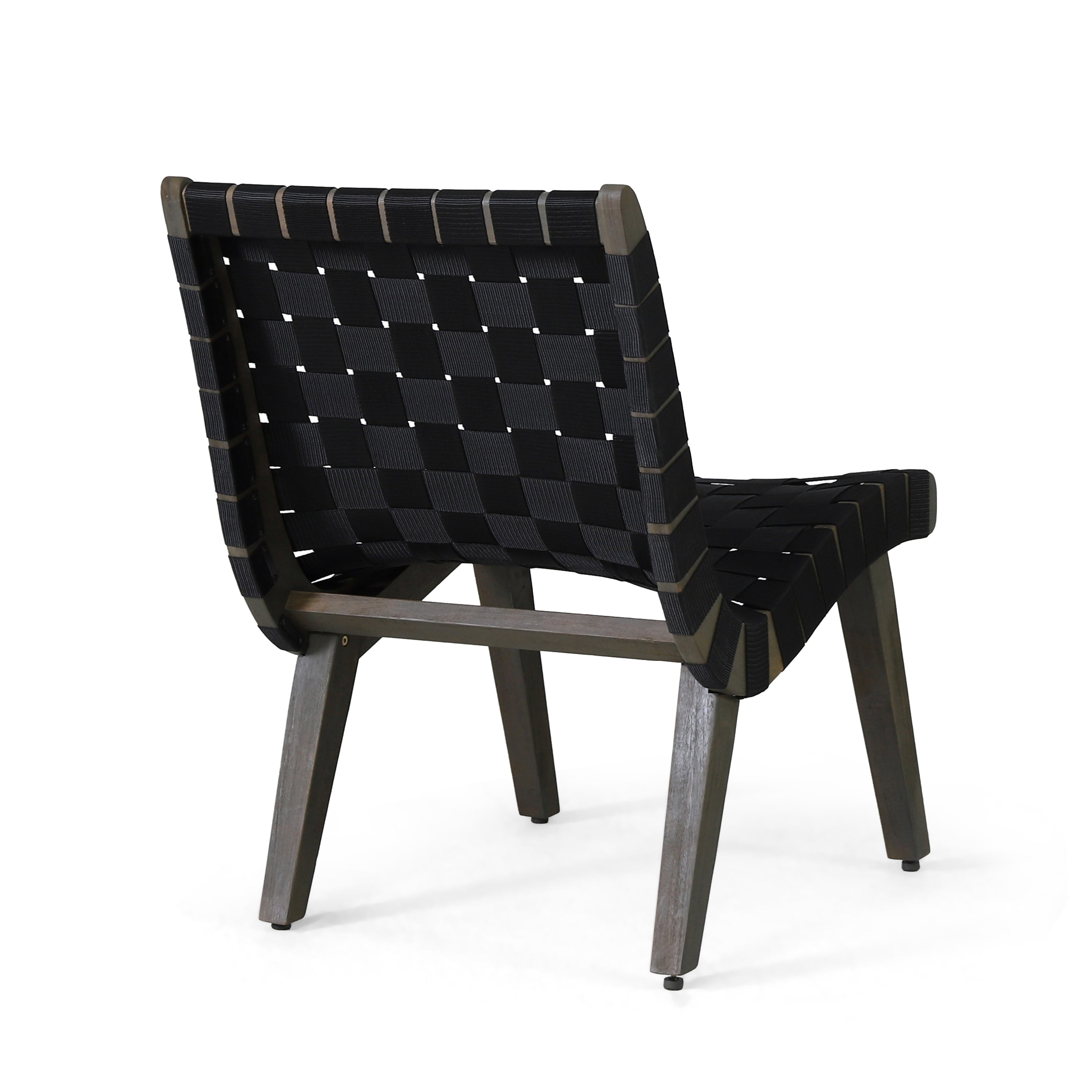 Delights Outdoor Lounge Chair with Rope Weave Design and Wood Frame, Set of 2