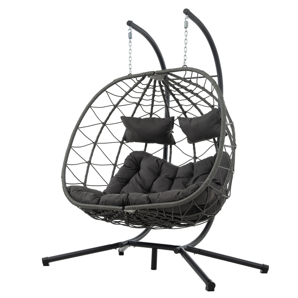 2-Person Swinging Egg Chair with Stand