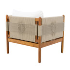 Seabrook Acacia Wood Outdoor Club Chair with Diamond Rope Weave & Cushions