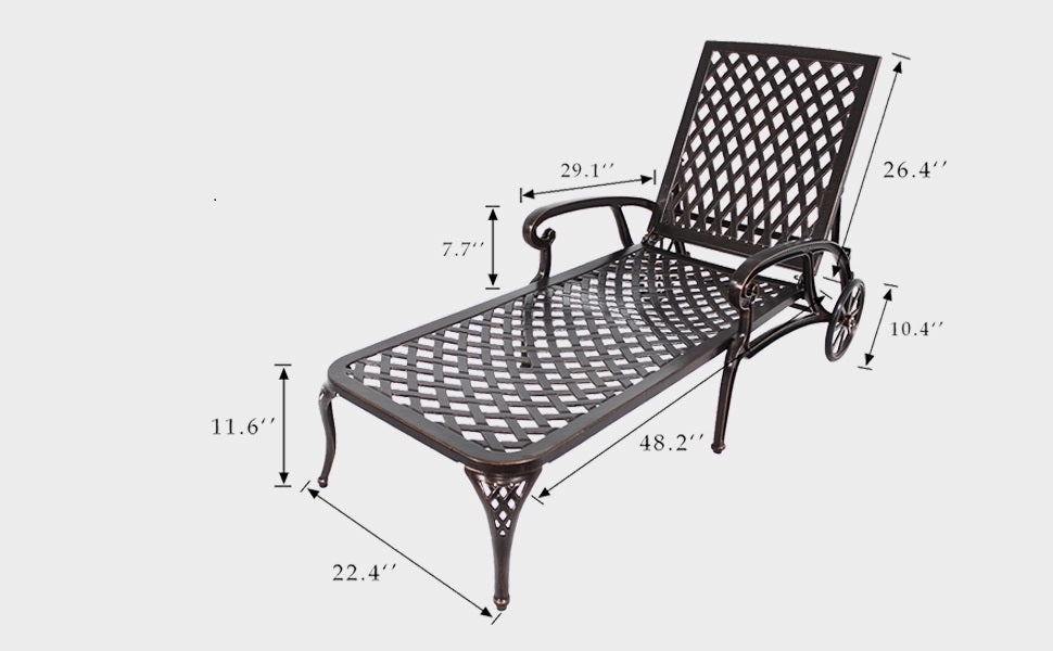 Aluminium Cast Lounge Chaise