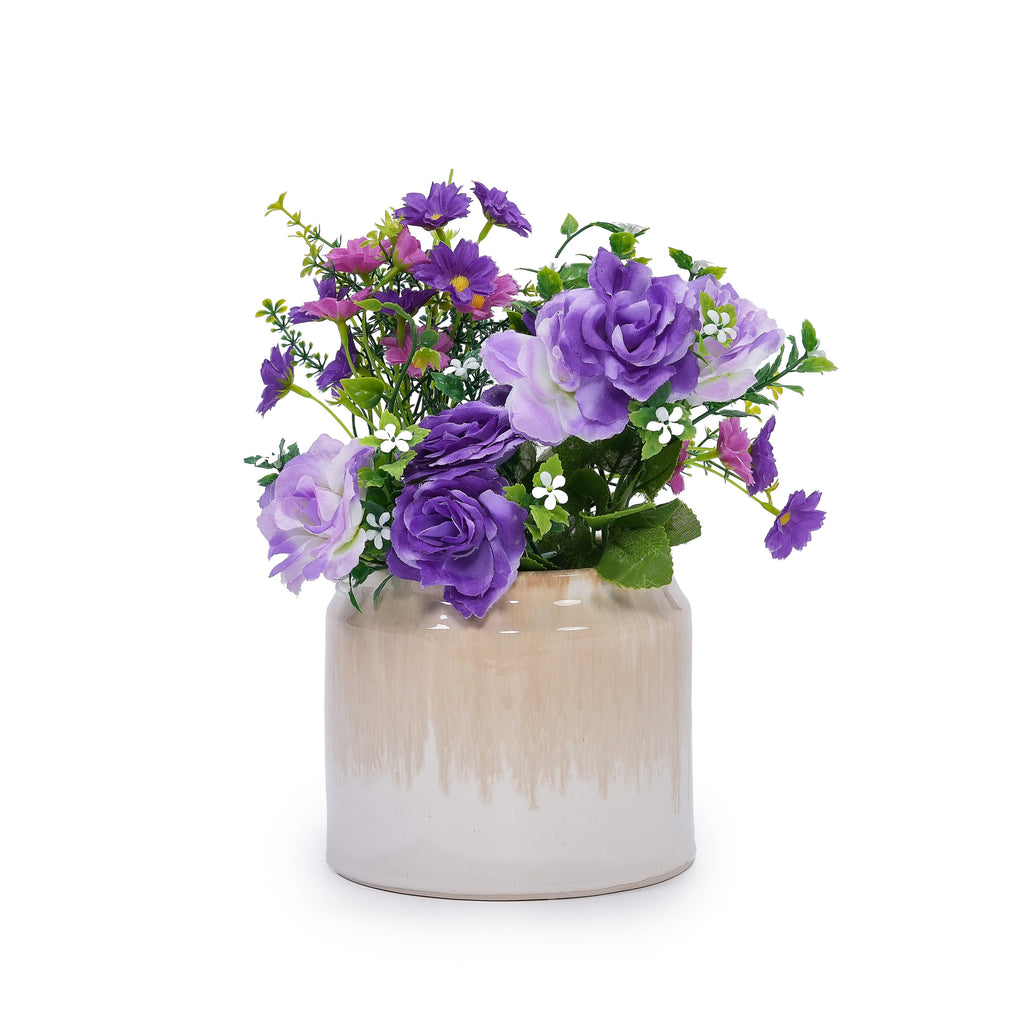 Rumi Beige Handmade Ceramic Planter, Set of 2