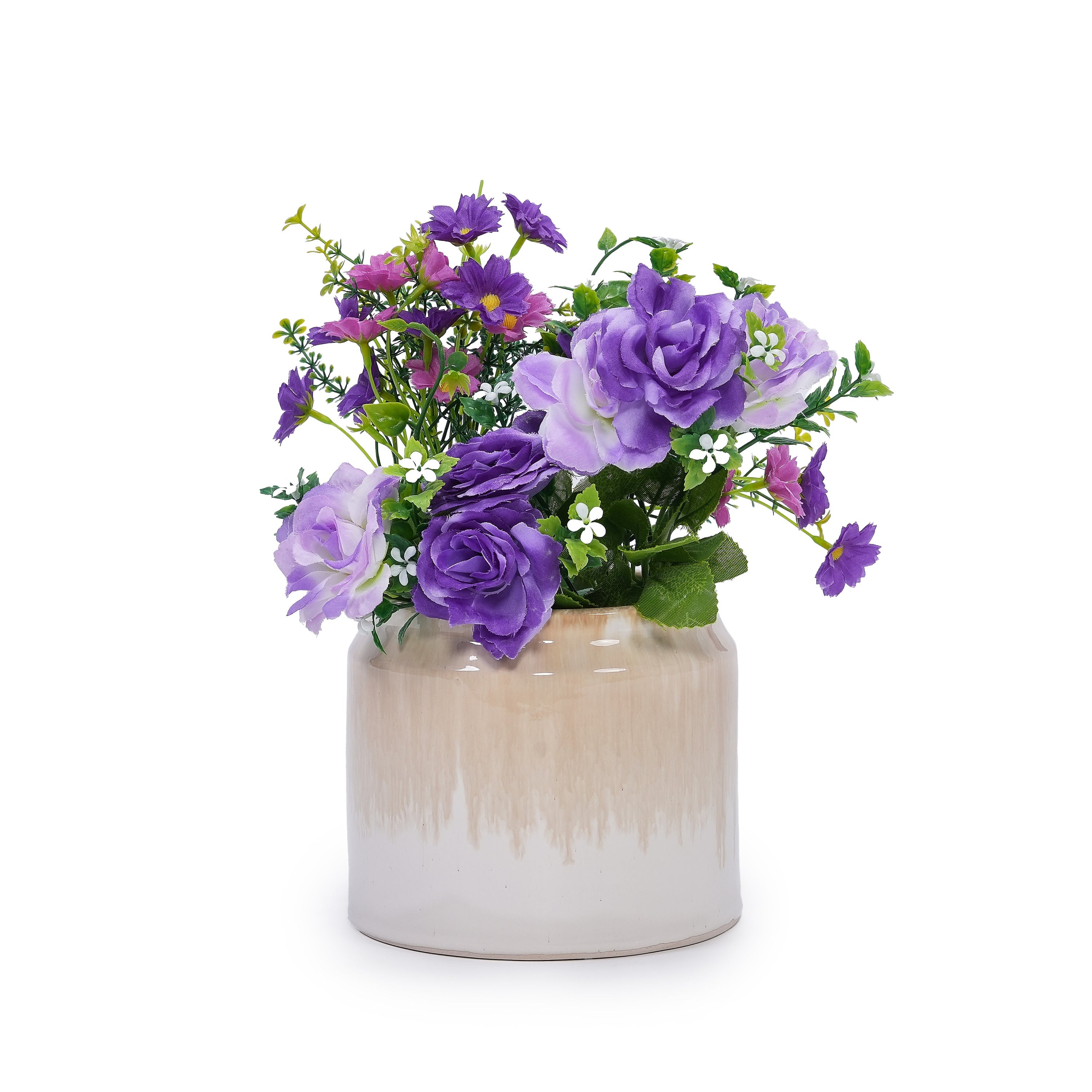 Rumi Beige Handmade Ceramic Planter, Set of 2
