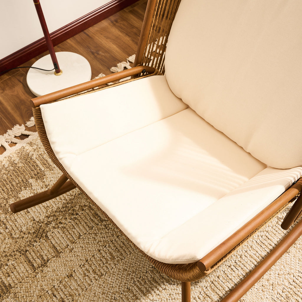 High Square Back Modern Outdoor Rocking Chair