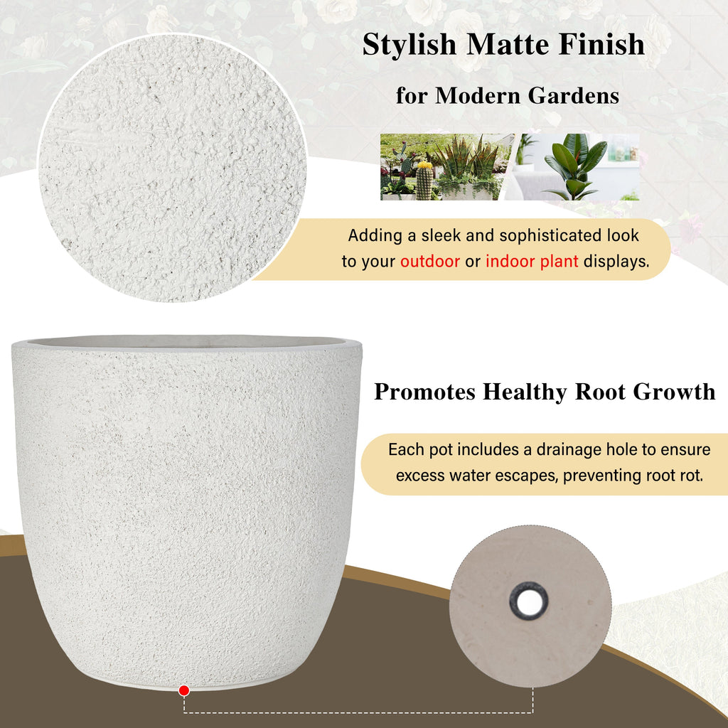 Lightweight Matte Textured Outdoor Planter