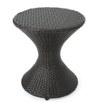 Slim Hourglass Rattan Outdoor Side Table