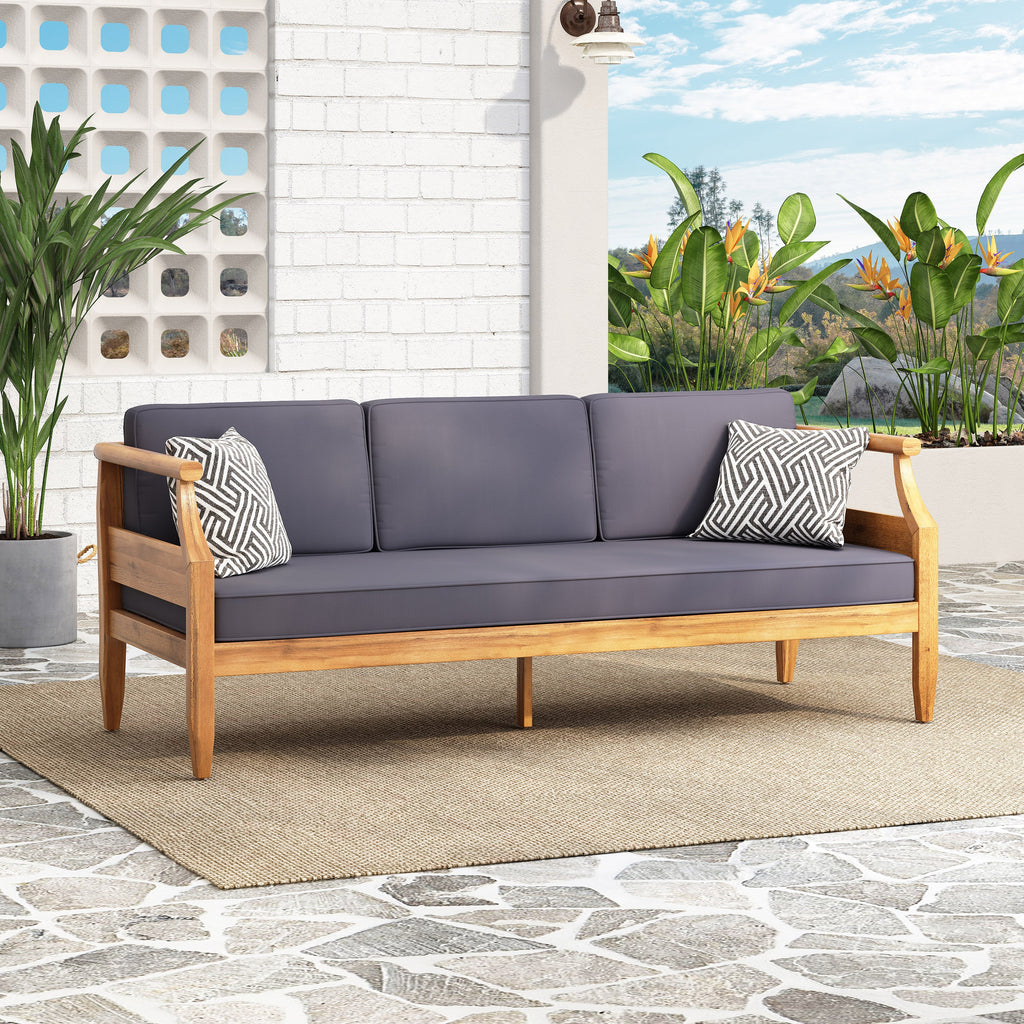 Aston Outdoor Acacia Wood 3 Seater Sofa