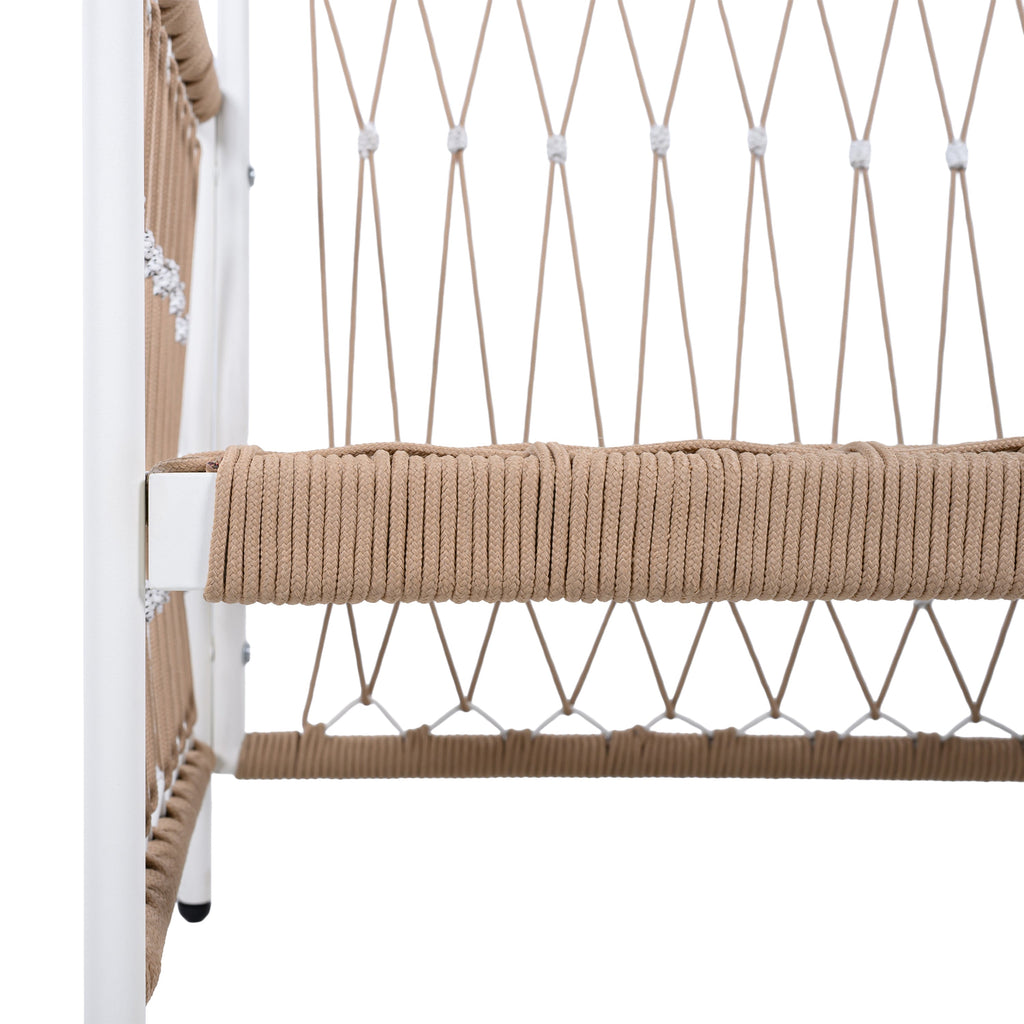 Caspian Outdoor Handwoven Rope Accent Chairs, Set of 2