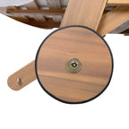 Retro Acacia Wood Outdoor Sunlounge with Wheels & 3-Position Backrest